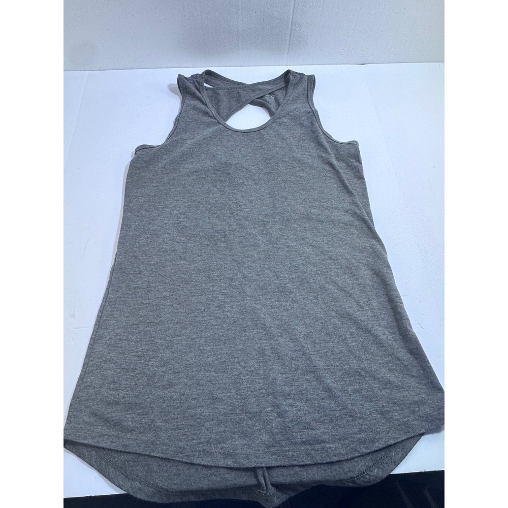 BCG Women Small Gray Heathered Crisscross Keyhole Back Activewear Tank Top‎